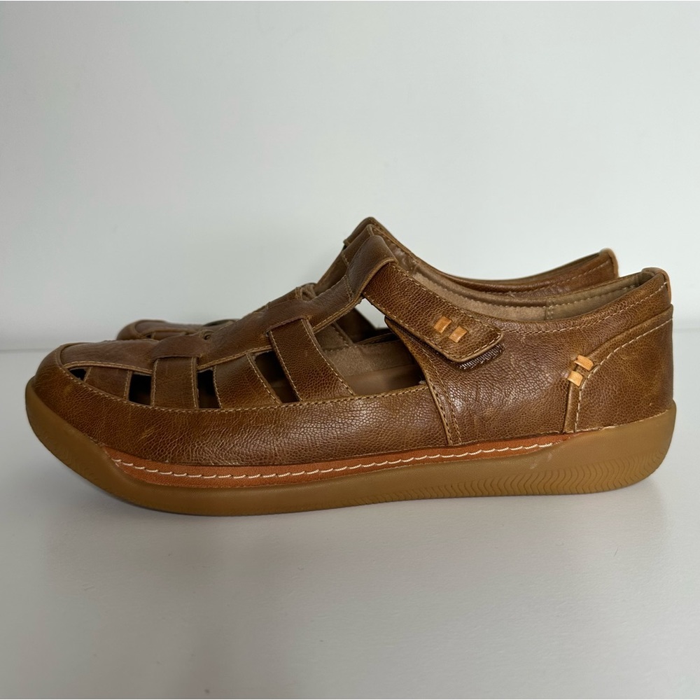 Clarks brown leather unstructured Strappy Un Haven Cove shoes Size 9M